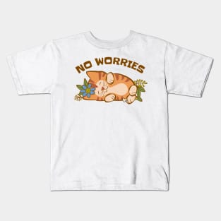 No Worries Kitten Kids T-Shirt